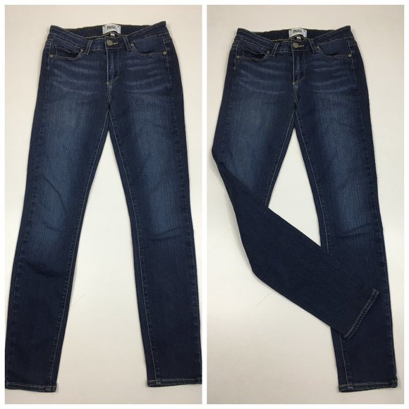 PAIGE Transcend Wash Verdugo Ankle 5 Pocket Logo Hardware Jeans - Picture 1 of 11